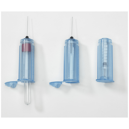 RETRACTABLE VANISHPOINT BLOOD COLLECTIONBlood Collection Tube Holder, Clear Blue, Plastic, End Cap, Single-Use, 10/slv, 25 slv/cs | Quantity - 1x CS
