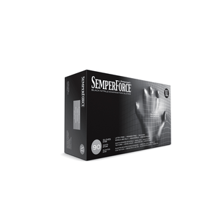 SEMPERMED SEMPERFORCE NITRILE EXAM POWDER FREE TEXTURED GLOVE - Exam Glove, Nitrile, X-Large, Black, 90/bx, 10 bx/cs | Quantity - 1x CS