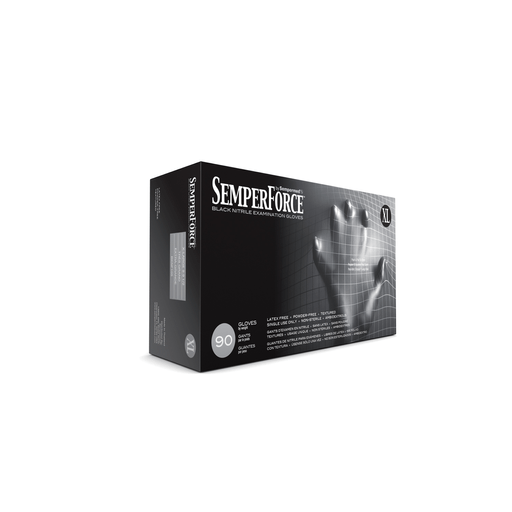 HARPS USA SEMPERFORCE NITRILE EXAM POWDER FREE TEXTURED GLOVE - Exam Glove, Nitrile, X-Large, Black, 90/bx, 10 bx/cs | Quantity - 1x CS