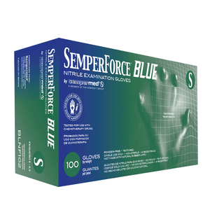 HARPS USA SEMPERFORCE NITRILE EXAM POWDER FREE TEXTURED GLOVE - Exam Glove, Nitrile, Small, Blue, 100/bx, 10 bx/cs | Quantity - 1x CS