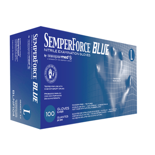 HARPS USA SEMPERFORCE NITRILE EXAM POWDER FREE TEXTURED GLOVE - Exam Glove, Nitrile, Small, Blue, 100/bx, 10 bx/cs | Quantity - 1x CS
