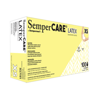 HARPS USA SEMPERCARE LATEX EXAM GLOVES - POWDER-FREE - Exam Glove, Latex, Powder-Free (PF), Textured, Medium, 100/bx, 10 bx/cs (70 cs/plt) | Quantity - 1x CS