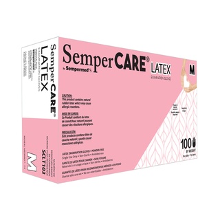 HARPS USA SEMPERCARE LATEX EXAM GLOVES - POWDER-FREE - Exam Glove, Latex, Powder-Free (PF), Textured, Medium, 100/bx, 10 bx/cs (70 cs/plt) | Quantity - 1x CS