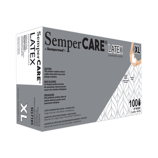 HARPS USA SEMPERCARE LATEX EXAM GLOVES - POWDER-FREE - Exam Glove, Latex, Powder-Free (PF), Textured, Medium, 100/bx, 10 bx/cs (70 cs/plt) | Quantity - 1x CS