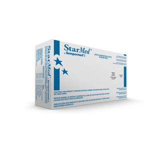 SEMPERMED STARMED POWDER-FREE LATEX GLOVES - Latex Exam Glove, Powder-Free (PF), Small, 100/bx, 10 bx/cs (70 cs/plt) (To be DISCONTINUED) | Quantity - 1x CS