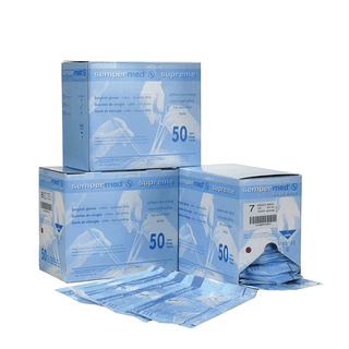 HARPS USA SUPREME LATEX POWDER FREE GLOVE - Surgical Glove, Latex, Powder Free (PF), Size 7, Sterile, Beaded Cuff, Micro-Rough Surface, Hand Specific, 50 pr/bx, 6 bx/cs (24 cs/plt) | Quantity - 1x CS