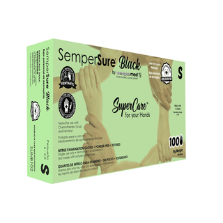 HARPS USA SEMPERSURE BLACK NITRILE GLOVES - Exam Glove, Nitrile, Powder-Free, Accelerator-Free, Black, Small, 100/bx, 10 bx/cs (To Be DISCONTINUED) | Quantity - 1x CS