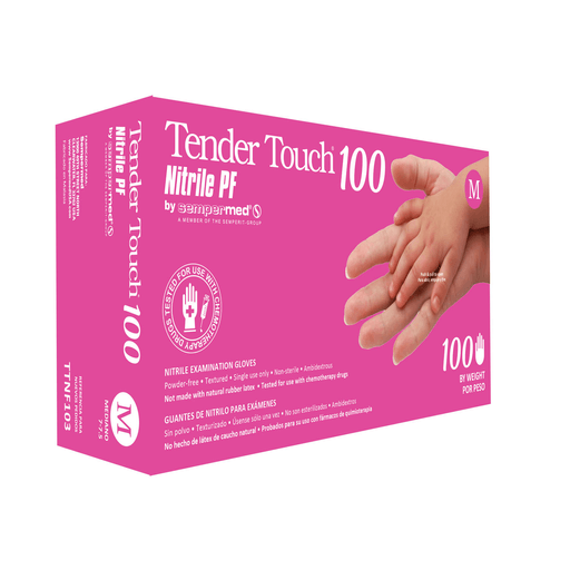 HARPS USA SEMPERCARE TENDER TOUCH NITRILE GLOVE - Exam Glove, Nitrile, Medium, Powder Free (PF), Beaded Cuff, Textured Fingers, Ambidextrous, 100/bx, 10 bx/cs (To Be DISCONTINUED) | Quantity - 1x CS
