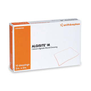 SMITH & NEPHEW ALGISITE M CALCIUM ALGINATE DRESSING - Calcium Alginate Dressing, 2" x 2", 10/pkg, 10 pkg/cs (US Only) | Quantity - 1x CS