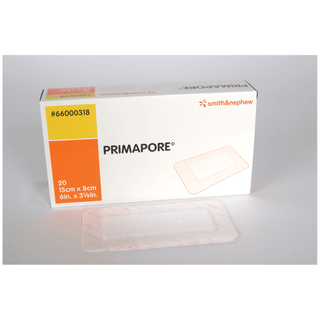 SMITH & NEPHEW PRIMAPORE IV ADHESIVE DRESSINGSCentral IV Adhesive Dressing, 6" x 3 1/8", 20/pkg, 10 pkg/cs | Quantity - 1x CS