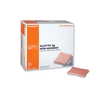 SMITH & NEPHEW ALLEVYN AG NON-ADHESIVE DRESSINGS - Non-Adhesive Dressing, Hydrocellular, 2" x 2", 10/bx, 6 bx/cs (US Only) | Quantity - 1x CS