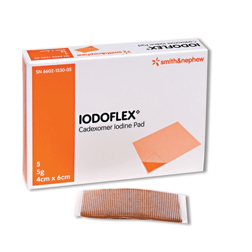 SMITH & NEPHEW IODOFLEX WOUND GEL PADS - Iodoflex Wound Pad, 5 x 5gm (0.9% Cadexomer iodine), 5/bx, 12 bx/cs  | Quantity - 1x CS