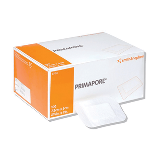 SMITH & NEPHEW PRIMAPORE IV ADHESIVE DRESSINGS - Peripheral IV Adhesive Dressing, 2" x 2", Pad Size 40mm x 27mm, 100/pkg (US Only) | Quantity - 1x PKG