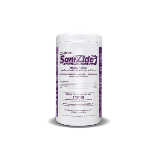 SAFETEC SANIZIDE PRO 1 SURFACE DISINFECTANTSaniZide Pro 1, Wipes, 150/bx, 12 bx/cs (Item is considered HAZMAT and cannot ship via Air or to AK, GU, HI, MP, PR, VI) | Quantity - 1x CS