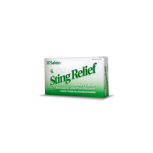 SAFETEC STING RELIEF - Sting Relief Wipe, 10/bx, 100 bx/cs | Quantity - 1x CS