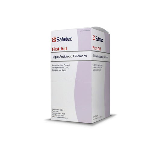 SAFETEC TRIPLE ANTIBIOTIC OINTMENTSTriple Antibiotic, .9g, 144/bx, 12 bx/cs | Quantity - 1x CS