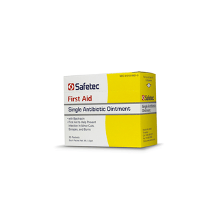 SAFETEC SINGLE ANTIBIOTIC OINTMENT WITH BACITRACIN ZINC - Single Bacitracin .9 Pouch, 25 pch/bx, 36 bx/cs (Not Available for Sale into Canada) | Quantity - 1x CS