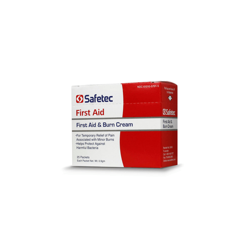 SAFETEC FIRST AID & BURN CREAMFirst Aid & Burn Cream, .9g Pouch, 25 pch/bx, 36 bx/cs | Quantity - 1x CS