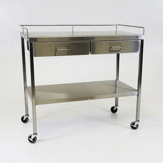 Midcentral Medical MCM-524/525 Stainless Steel Utility Table with Drawers | Quantity - 1x EA