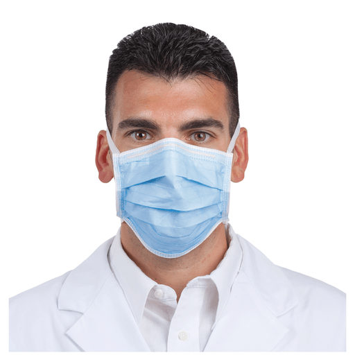 SULTAN COM-FIT SUPER HIGH FILTRATION FLUID RESISTANT MASKS - Mask, Tie-On, Blue, 40/bx | Quantity - 1x BX