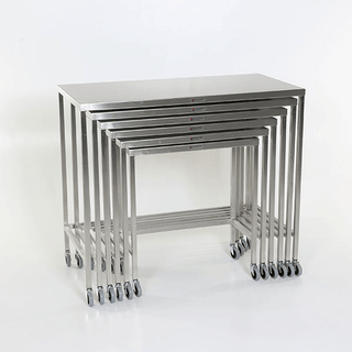 Midcentral Medical MCM-560 Set of 6 Stainless Steel Nesting Tables | Quantity - 1x EA