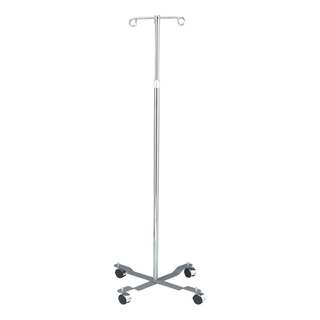 DUKAL TECH-MED IV POLE - IV Stand, 4 Hook, 5 Caster, 23" x 45" x 5.5", Stainless Steel | Quantity - 1x EA