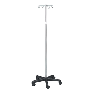 DUKAL TECH-MED IV POLE - IV Stand, 4 Hook, 5 Caster, 23" x 45" x 5.5", Stainless Steel | Quantity - 1x EA