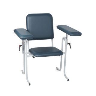 DUKAL TECH-MED BLOOD DRAW CHAIRBlood Draw Chair, Straight Arm, Upholstered, Steel Frame, Vinyl Seat, 500 lb Weight Capacity, Blue | Quantity - 1x EA