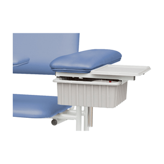 DUKAL TECH-MED BLOOD DRAW CHAIR - Blood Draw Chair with Flip Up Arm, Upholstered, Seat Dimensions: 18"W x 17"D x 19"H, Black (DROP SHIP ONLY) | Quantity - 1x EA
