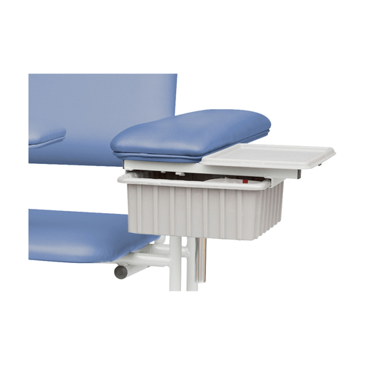 DUKAL TECH-MED BLOOD DRAW CHAIR - Blood Draw Chair with Flip Up Arm, Upholstered, Seat Dimensions: 18"W x 17"D x 19"H, Black (DROP SHIP ONLY) | Quantity - 1x EA