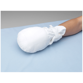 TIDI POSEY MITTS - Posey Hand Control Mitt, Peek-A-Boo, One Size Fits Most, Hook and Leep Closure, w/o Straps, No Finger Seperators, Double Padded, Nylon, White (Continental US + HI Only) | Quantity - 1x PR