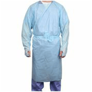 TIDI P2 SAFETYPLUS GOWNS - Gown, Polyethylene, Closed Loop Neck, Open Back, Thumb-Loop Cuffs, Universal Size, Blue, 15/bx, 5 bx/cs | Quantity - 1x CS