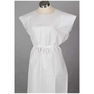 TIDI TISSUE POLY TISSUE PATIENT GOWN - Exam Gown, Poncho Style, 30" x 42", Peach, T/P/T, Front or Back Opening, 50/cs | Quantity - 1x CS