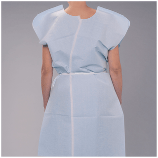 TIDI TISSUE POLY TISSUE PATIENT GOWN - Exam Gown, 30" x 42", Adult, Blue, T/P/T, Front or Back Opening, 50/cs | Quantity - 1x CS