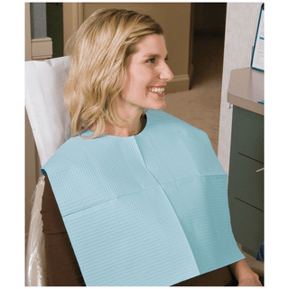 TIDI CHOICE SPECIALTY BIBS - Contour Neck Bib, 17" x 18", 2-Ply + Poly, White, 500/cs | Quantity - 1x CS