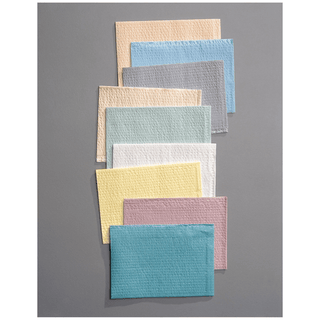 TIDI 2-PLY TISSUE/POLY TOWEL & BIB - Towel, 2-Ply Tissue & Poly, Peach, 13" x 18", 500/cs | Quantity - 1x CS