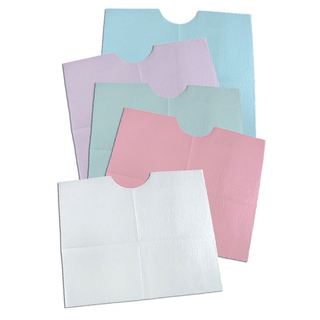 TIDI 3-PLY TISSUE/POLY CONTOUR BIB - Contour Bib, 18" x 22", 3-Ply, White, 400/cs | Quantity - 1x CS