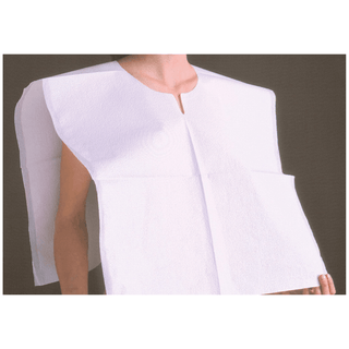 TIDI TISSUE POLY TISSUE PATIENT CAPE - Exam Cape, Poncho Style, 3-Ply T/P/T, White, 22" x 20", 200/cs | Quantity - 1x CS
