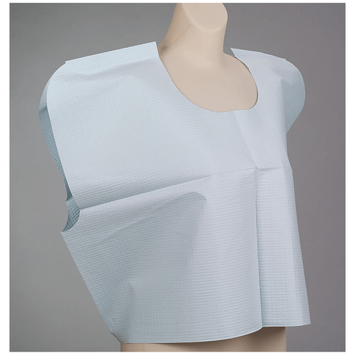 TIDI 3-PLY, ALL TISSUE PATIENT CAPE - Exam Cape, Blue, 30" x 21", 3-Ply, 100/cs | Quantity - 1x CS