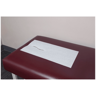 TIDI SMOOTH CHIROPRACTIC HEADREST BARRIER SHEETS - Headrest Sheet, White, Facial Slit, 12" x 24", 1000/cs | Quantity - 1x CS