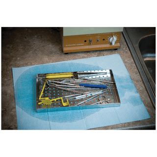 TIDI DURAWICK PREPARATORY MAT - Wicking Towel For Ultrasonic Tool Cleaning, 13" x 18", Blue, 100/cs  | Quantity - 1x CS