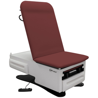 UMF MEDICAL FUSIONONE POWER HI-LO EXAM TABLEExam Table, ADA Model 3002 with Pneumatic Backrest, Seamless Upholstered Top, Stirrups, Foot Control, Front Storage Drawer, Rear Reversible Storage Drawer, Available in 16 colors | Quantity - 1x EA