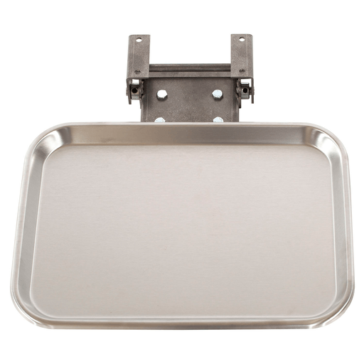 UMF MEDICAL CHAIR PARTS & ACCESSORIESSupply Tray, Fold-Away, Stainless Steel for 8678, 13.5 W x 10 L x .75 D/34.3cm W x 25.4cm L x 1.9cmH | Quantity - 1x EA