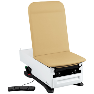 UMF MEDICAL FUSIONONE+ POWER HI-LO EXAM TABLEExam Table, 3502-500-300 with OneTouch WheelBase System, Classic Upholstery, Power Backrest, Stirrups, Drain Pan, Foot Control, Front Storage Drawer, Available in 16 colors | Quantity - 1x EA