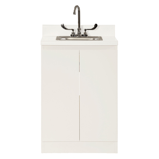 UMF MEDICAL BASE CABINETBase Cabinet, Steel, 24", with Stainless Steel Sink & Faucet,  Two (2) Doors, Quiet White | Quantity - 1x EA