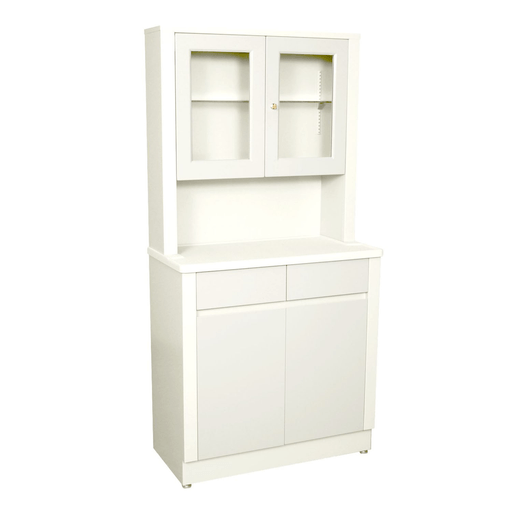 UMF MEDICAL CABINETSTreatment Cabinet, 6117 with Upper Cabinet Section, Two (2) Door, Two (2) Drawers, One (1) Shelf, 32" W x 65" H x 16.25 D, Quiet White | Quantity - 1x EA