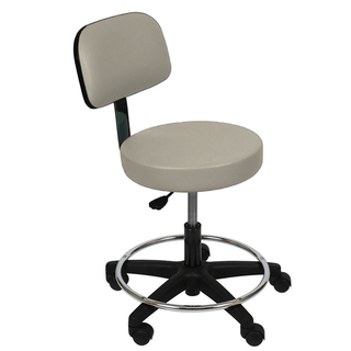 UMF MEDICAL STOOLSUltra Comfort Stool with Foot Ring & Cushioned Backrest, Air Spring Height Adjustment with Soft Rubber Casters, Seamless Upholstery with PreFixx Protective Finish for Infection Prevention, Available in 16 Colors | Quantity - 1x EA