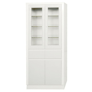 UMF MEDICAL CABINETS - Storage & Supply Cabinet, Stainless Steel, Five (5) Adjustable Shelves, Two (2) Glass Sliding Doors, 47"W x 84"H x 16"D (DROP SHIP ONLY) | Quantity - 1x EA