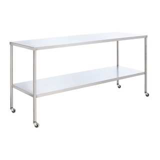 UMF MEDICAL INSTRUMENT TABLE - Instrument Table with Shelf, Stainless Steel, 16" x 20" (DROP SHIP ONLY) | Quantity - 1x EA