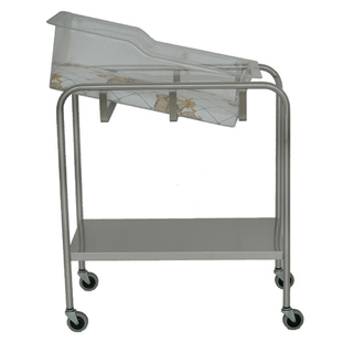 UMF MEDICAL BASSINET - Bassinet with Basket (8545) and Mattress (8546), Stainless Steel, One (1) Shelf, 32"W x 35.25"H x 17"D (DROP SHIP ONLY) | Quantity - 1x EA